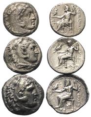Lots - Ancient Coins Griechische Münzen - Lots. Alexander III. / Philippos III. (Königreich Makedonien). Lot (3 Stück, Silber): Drachme; ca. 4. - 3. Jhdt. v. Chr. Sehr schön - fast sehr schön. Verkauf