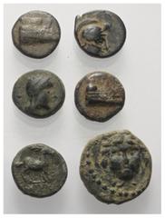 Lots - Ancient Coins Griechische Münzen - Lots. Unter anderem: Kalynda / Phaselis (Lykien). Lot (6 Stück): Bronze, ca. 4. Jhdt. v. Chr. - 1. Jhdt. n. Chr. Sehr schön - fast sehr schön. Verkauft wie be