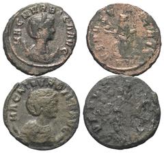 Lots - Ancient Coins Römische Münzen - Lots. Kaiserzeit. Lot (2 Stück, Bronze): Antoniniane der Magnia Urbica (Kaiserin 283 - 285 n. Chr.). Sehr schön. Verkauft wie besehen, keine Rückgabe / Sold as v