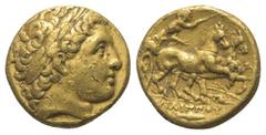 Greek Königreich Makedonien. Philippos II. (359 - 336 v. Chr.). Stater (Gold). Ca. 323 - 316 v. Chr. Teos. Posthume Prägung im Namen Philippos II. Vs: Kopf des Apollon mit Lorbeerkranz rechts. Rs: Jug