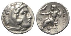 Greek Königreich Makedonien. Philippos III. Arrhidaios (323 - 317 v. Chr.). Drachme (Silber). Ca. 323 - 280 v. Chr. Ungesicherte Münzstätte in Kleinasien. Vs: Kopf des jugendlichen Herakles mit Löwenf