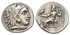 Greek Königreich Makedonien. Philippos III. Arrhidaios (323 - 317 v. Chr.). Drachme (Silber). Ca. 323 - 319 v. Chr. Kolophon. Vs: Kopf des jugendlichen Herakles mit Löwenfell rechts. Rs: Zeus mit Adle