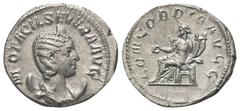 Roman Imperial Coinage Otacilia Severa (Kaiserin 244 - 249 n. Chr.). Antoninian (Silber). 246 - 248 n. Chr. Rom. Vs: M OTACIL SEVERA AVG. Drapierte Büste mit Diadem auf Mondsichel rechts. Rs: CONCORDI