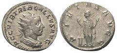 Roman Imperial Coinage Trebonianus Gallus (251 - 253 n. Chr.). Antoninian (Silber). 252 - 253 n. Chr. Rom. Vs: IMP C C VIB TREB GALLVS AVG. Büste mit Strahlenkrone, Paludament und Panzer rechts. Rs: P