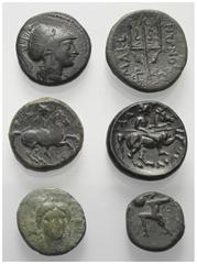 Lots - Ancient Coins Griechische Münzen - Lots. Unter anderem: Antigonos II. / Philippos V. (Königreich Makedonien) / Larissa (Thessalien). Lot (6 Stück): Bronze; ca. 4. - 2. Jhdt. v. Chr. Sehr schön.