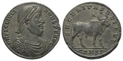 Roman Imperial Coinage Iulianus II. Apostata (360 - 363 n. Chr.). Doppelmaiorina. 361 - 363 n. Chr. Constantinopolis. Vs: D N FL CL IVLIANVS P F AVG. Büste mit Perldiadem, Paludament und Panzer rechts