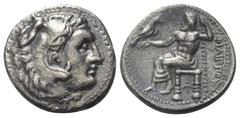 Greek Königreich Makedonien. Philippos III. Arrhidaios (323 - 317 v. Chr.). Drachme (Silber). Ca. 323 - 319 v. Chr. Magnesia am Mäander. Vs: Kopf des jugendlichen Herakles mit Löwenfell rechts. Rs: Ze