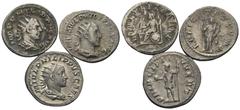 Lots - Ancient Coins Römische Münzen - Lots. Kaiserzeit. Lot (3 Stück, Silber): Antoniniane des Philippus I. Arabs (244 - 249 n. Chr.) (2x) und Philippus II. (246 - 249 n. Chr.). Sehr schön / fast vor