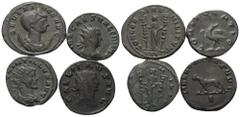 Lots - Ancient Coins Römische Münzen - Lots. Kaiserzeit. Lot (4 Stück, Bronze): Antoniniane des Gallienus (253 - 268 n. Chr.), Valerianus II. (Caesar 256 - 258 n. Chr.), Quintillus ( 270 n. Chr.) und 