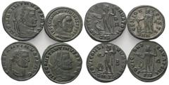 Lots - Ancient Coins Römische Münzen - Lots. Kaiserzeit. Lot (4 Stück, Bronze): Folles des Constantinus I. (307 - 337 n. Chr.) (2x) und Maximinus II. Daia (310 - 313 n. Chr.) (2x). Fast vorzüglich / v