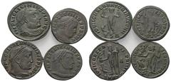 Lots - Ancient Coins Römische Münzen - Lots. Kaiserzeit. Lot (4 Stück, Bronze): Folles des Licinius I. (308 - 324 n. Chr.) (3x) und Maximinus II. Daia (310 - 313 n. Chr.). Sehr schön / fast vorzüglich