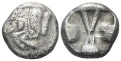 Greek Dynasten von Lykien. Unbestimmte Dynasten. Stater (Silber). Um 500 / 480 v. Chr. Vs: Eberprotome links. Rs: Unregelmäßiges Incusum mit zwei gekreuzten Querbalken. 19 mm. 8,68 g. Müseler II, 2; S