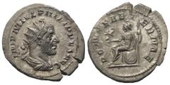 Roman Imperial Coinage Philippus I. Arabs (244 - 249 n. Chr.). Antoninian (Silber). 245 - 247 n. Chr. Rom. Vs: IMP M IVL PHILIPPVS AVG. Büste mit Strahlenkrone, Paludament und Panzer rechts. Rs: ROMAE