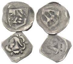 Lots - Medieval Mittelalter - Lots. Bayern - München. Stephan mit der Hafte (1347 - 1375). Ernst I. u. Wilhelm III. (1397 - 1435/38). Lot (2 Stück, Silber): Pfennig. Ohne Jahr. München. Vs: Mönch mit 