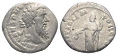 Roman Imperial Coinage Pertinax (193 n. Chr.). Denar (Silber). 193 n. Chr. Rom. Vs: IMP CAES P HELV - PERTIN AVG. Büste rechts. Rs: LAETITIA TEMPOR COS II. Lætitia stehend links, hält Szepter und Kran