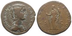 Roman Imperial Coinage Didia Clara. Sesterz (Bronze). 193 n. Chr. Rom. Vs: DIDIA CLARA AVG. Drapierte Büste rechts. Rs: HILAR TEMPOR / S - C. Hilaritas mit Palmzweig und Füllhorn nach links. 29 mm. 20