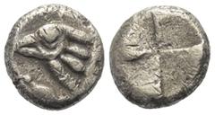 Imitations of ancient Coins Imitationen griechischer Münzen. Nachahmung einer Prägung des Sinopes (Paphlagonien). Drachme (Silber), ca. 5. Jhdt. v. Chr. Vs: Kopf eines Adlers links, darunter Delfin li