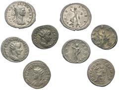 Lots - Ancient Coins Römische Münzen - Lots. Kaiserzeit. Lot (4 Stück, Silber): Antoniniane des Gordianus III. (238 - 244 n. Chr.), Philippus I. Arabs (244 - 249 n. Chr.), Volusianus (251 - 253 n. Chr