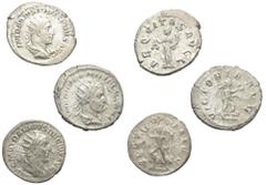 Lots - Ancient Coins Römische Münzen - Lots. Kaiserzeit. Lot (3 Stück, Silber): Antoniniane des Philippus I. Arabs (244 - 249 n. Chr.) (2x) und Traianus Decius (249 - 251 n. Chr.). Sehr schön. Verkauf