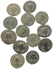 Lots - Ancient Coins Römische Münzen - Lots. Kaiserzeit. Lot (13 Stück, Kupfer): Antoniniane. Unter anderem: Trebonianus Gallus (251 - 253 n. Chr.), Gallienus (253 - 268 n. Chr.), Severina (Kaiserin 2