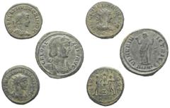 Lots - Ancient Coins Römische Münzen - Lots. Kaiserzeit. Lot (3 Stück, Bronze): Bronzemünzen des Vabalathus (272 n. Chr.), Numerianus (283 - 284 n. Chr.) und Galeria Valeria (gest. 314 n. Chr.). Sehr 