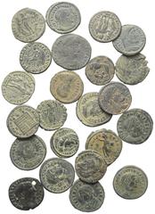 Lots - Ancient Coins Römische Münzen - Lots. Kaiserzeit. Lot (23 Stück, Bronze): Folles. Unter anderem: Constantinus I. (307 - 337 n. Chr.) und seine Söhne, Licinius I. (308 - 324 n. Chr.), Gratianus 