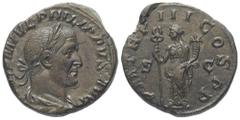 Roman Imperial Coinage Philippus I. Arabs (244 - 249 n. Chr.). Sesterz (Bronze). 246 n. Chr. Rom. Vs: IMP M IVL PHILIPPVS AVG. Büste mit Lorbeerkranz, Paludament und Panzer rechts. Rs: P M TR P III CO