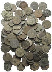 Lots - Ancient Coins Römische Münzen - Lots. Kaiserzeit. Lot (100 Stück, Bronze): Antoniniane und Radiati. Unter anderem: Aurelianus (270 - 275 n. Chr.), Probus (276 - 282 n. Chr.), Maximianus I. Herc
