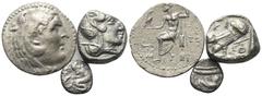 Lots - Antike Griechische Münzen - Lots. Alexander III. (Königreich Makedonien) / Athen (Attika) / Arados (Phönikien). Lot (3 Stück, Silber): verschiedene Nominale; 4. - 3. Jhdt. v. Chr. Fast sehr sch