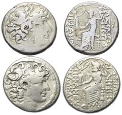 Lots - Ancient Coins Provinzialrömische Münzen - Lots. Seleukis und Pierien. Antiochia am Orontes. Posthume Prägung im Namen Philippos I. Philadelphos Lot (2 Stück, Silber): Tetradrachme; 1. Jhdt. v. 