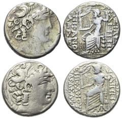 Lots - Ancient Coins Provinzialrömische Münzen - Lots. Seleukis und Pierien. Antiochia am Orontes. Posthume Prägung im Namen Philippos I. Philadelphos Lot (2 Stück, Silber): Tetradrachme; 1. Jhdt. v. 