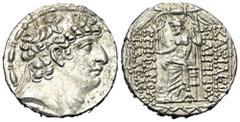 Greek Seleukidisches Königreich. Philippos I. Philadelphos (95/4 - 76/5 v. Chr.). Tetradrachme (Silber). Ca. 88 - 75 v. Chr. Antiochia am Orontes. Vs: Kopf des Philippos I. mit Diadem rechts. Rs: Zeus