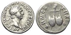 Roman Provincial Lykien. Lykischer Bund. Traianus (98 - 117 n. Chr.). Drachme (Silber). 98 - 99 n. Chr. Vs: Kopf des Trajan mit Lorbeerkranz rechts. Rs: Zwei Lyren nebeneinander, darüber Eule nach rec