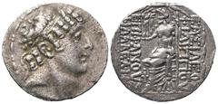 Greek Seleukidisches Königreich. Philippos I. Philadelphos (95/4 - 76/5 v. Chr.). Tetradrachme (Silber). Ca. 88 - 75 v. Chr. Antiochia am Orontes. Vs: Kopf des Philippos I. mit Diadem rechts. Rs: Zeus