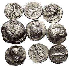 Lots - Ancient Coins Griechische Münzen - Lots. Unter anderem: Athen (Attika) / Verschiedene Herrscher (Königreich der Seleukiden). Lot (9 Stück, Silber): Tetradrachme, Drachme; 3. - 2. Jhdt. v. Chr. 