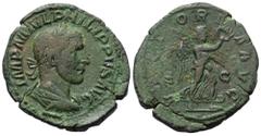 Roman Imperial Coinage Philippus I. Arabs (244 - 249 n. Chr.). Sesterz (Bronze). 244 - 249 n. Chr. Rom. Vs: IMP M IVL PHILIPVS AVG. Drapierte Büste mit Lorbeerkranz rechts. Rs: VICTORIA AVG / S - C. V
