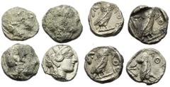Lots - Antike Griechische Münzen - Lots. Athen (Attika). Lot (4 Stück, Silber): Tetradrachmen; 5. Jhdt. v. Chr. Sehr schön - fast sehr schön. Verkauft wie besehen, keine Rückgabe / Sold as viewed, no 