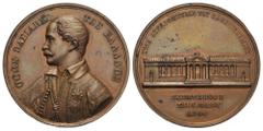 GRIECHENLAND. Otto I. (1832 - 1862). Bronzemedaille auf die Grundsteinlegung der Universität Athen (von K. Lange). 1839. Vs: Brustbild nach links. Rs: Universitätsgebäude. Wittelsbach 2894 Anm. Wurzba