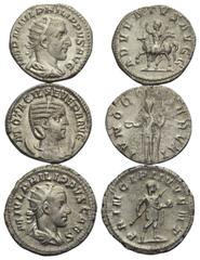 Römische Münzen. Kaiserzeit. Philippus I. Arabs (244 - 249 n. Chr.) / Otacilia Severa (Gemahlin des Philippus Arabs) / Philippus II. (247 - 249 n. Chr.) als Caesar Lot (3 Stück): 3 Antoniniane. Rom Vs