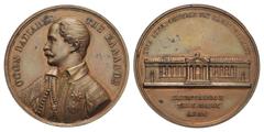 Griechenland. Otto I. (1832 - 1862). Bronzemedaille. 1839 (K. Lange). Auf die Grundsteinlegeung der Universität Athen. Vs: Brustbild nach links. Rs: Universitätsgebäude. 44 mm. 46,03 g. Wittelsbach 28