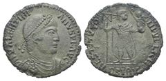 Imitations of ancient Coins Imitationen römischer Münzen. Nachahmung einer Prägung des Valentinianus I. (364 - 375 n. Chr.) Doppelmaiorina, Ende 4. Jhdt. n. Chr. Vs: D N VALENTINIANVS P F AVG. Büste m