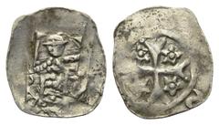 Medieval - Austria Kärnten. Bernhard (1202 - 1256). Pfennig - Friesacher Schlag (Silber). St. Veit. Vs: Herzog mit Schwert und Schild frontal stehend. Rs: Tatzenkreuz, in den Quadranten Blüten. 16 mm.
