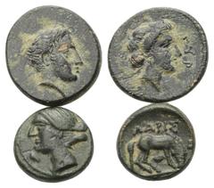 Lots - Ancient Coins Griechische Münzen - Lots. Thessalien. Gyrton / Larissa. Lot (2 Stück): 2 Bronzen; 4. Jhdt. v. Chr. Vs: Kopf des Gyrton rechts / Kopf der Larissa links. Rs: Kopf der Gyrtona recht