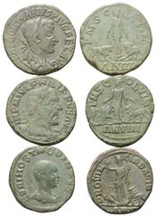 Lots - Ancient Coins Provinzialrömische Münzen - Lots. Viminacium (Moesia Superior). Gordianus III. (238 - 244 n. Chr.) / Philippus I. Arabs (244 - 249 n. Chr.) / Hostillianus (251 n. Chr.). Lot (3 St