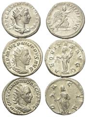Lots - Ancient Coins Römische Münzen - Lots. Elagabalus (218 - 222 n. Chr.) / Philippus I. Arabs (244 - 249 n. Chr.) / Traianus Decius (249 - 251 n. Chr.) Lot (3 Stück): 3 Antoniniane (Silber). Rom. V