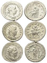 Lots - Ancient Coins Römische Münzen - Lots. Gordianus III. (238 - 244 n. Chr.) / Philippus I. Arabs (244 - 249 n. Chr.) / Traianus Decius (249 - 251 n. Chr.) Lot (3 Stück): 3 Antoniniane (Silber). Ro