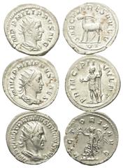 Lots - Ancient Coins Römische Münzen - Lots. Philippus I. Arabs (244 - 249 n. Chr.) / Philippus II. (247 - 249 n. Chr.) als Caesar / Traianus Decius (249 - 251 n. Chr.) Lot (3 Stück): 3 Antoniniane (S