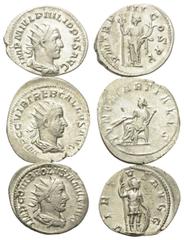 Lots - Ancient Coins Römische Münzen - Lots. Philippus I. Arabs (244 - 249 n. Chr.) / Trebonianus Gallus (251 - 253 n. Chr.) / Volusianus (251 - 253 n. Chr.) Lot (3 Stück): 3 Antoniniane (Silber). Rom