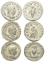 Lots - Ancient Coins Römische Münzen - Lots. Philippus I. Arabs (244 - 249 n. Chr.) / Herennia Etruscilla (Gemahlin des Traianus Decius) / Herennius Etruscus (Caesar 250 - 251 n. Chr.) Lot (3 Stück): 