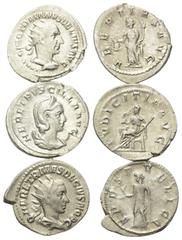 Lots - Ancient Coins Römische Münzen - Lots. Traianus Decius (249 - 251 n. Chr.) / Herennia Etruscilla (Gemahlin des Traianus Decius) / Herennius Etruscus (Caesar 250 - 251 n. Chr.) Lot (3 Stück): 3 A